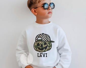 Personalized Halloween Sweatshirt for Boys – Camo Pumpkin Toddler Pullover