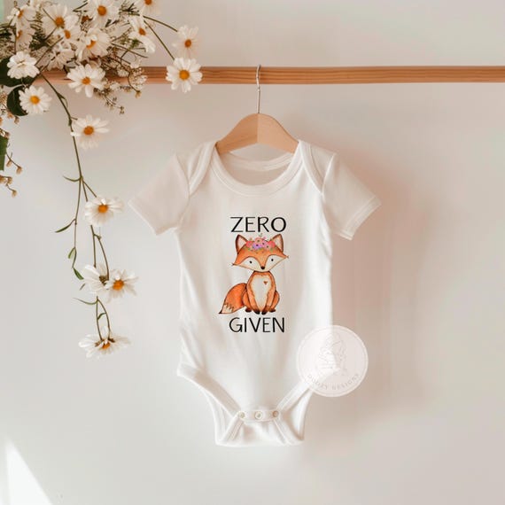 Zero Fox Given Bodysuit or T-Shirt, Funny Fox Shirt, Baby Girl Fox Outfit, Boho Outfit Baby