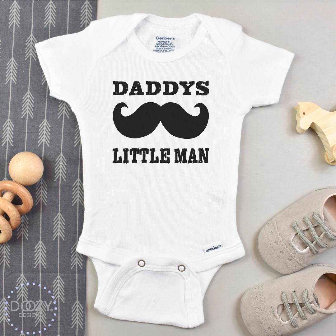 Daddy's Little Man Mustache Onesie ® Bodysuit Mustache Etsy