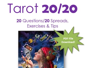 Tarot 20/20 e-Book: 20 Questions/20 Spreads, Exercises & Tips - PDF File Digital Download
