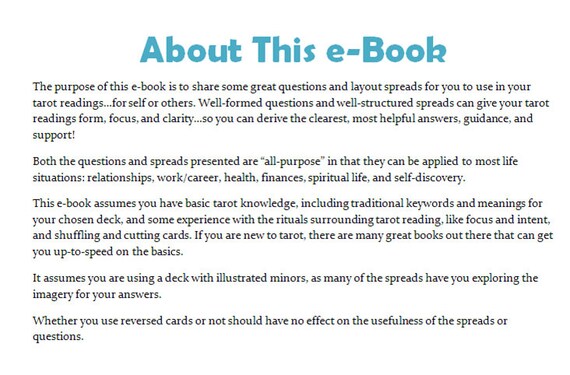 Tarot 20/20 E-book: 20 Questions/20 Spreads, Exercises & Tips