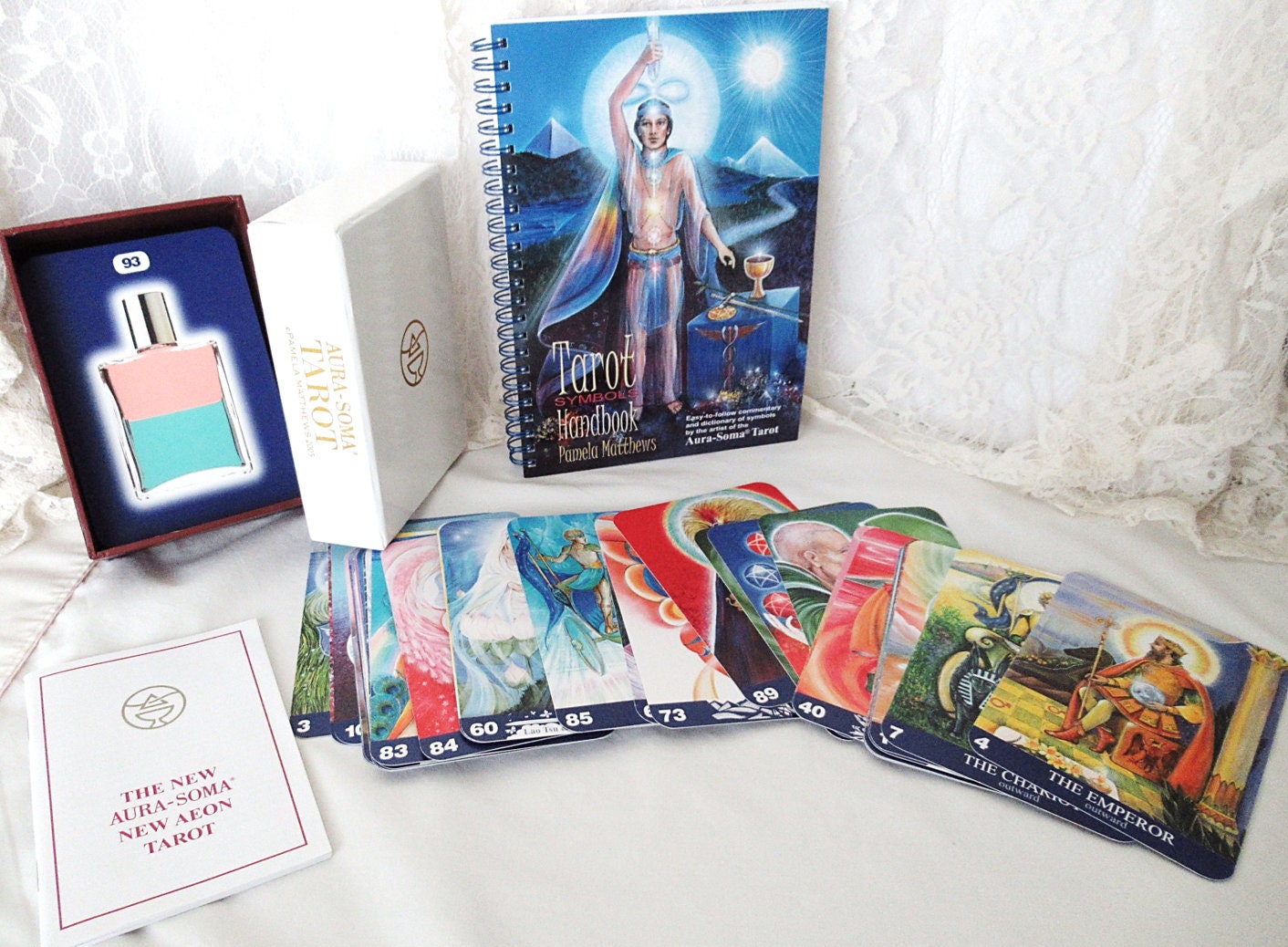 Aura-soma New Aeon Tarot Deck & Book Set - Bottle Back Cards