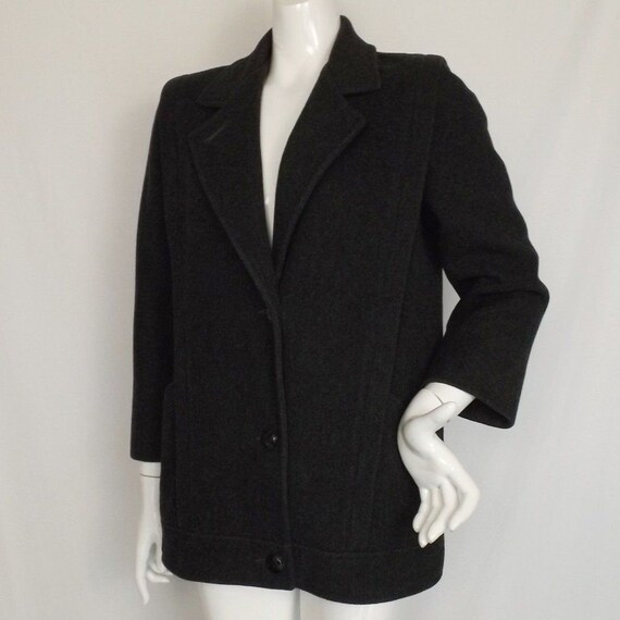 Vintage MacKINTOSH Jacket, 8, Charcoal Gray Wool,… - image 3