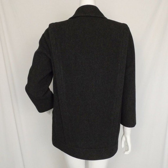 Vintage MacKINTOSH Jacket, 8, Charcoal Gray Wool,… - image 4