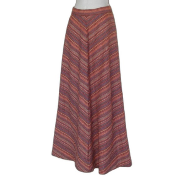 Maxi Skirt, XS, Multicolor, Diagonal Stripes, Bac… - image 3