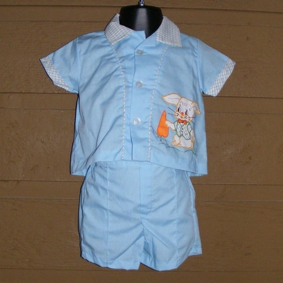 Vintage CRADLE TOGS Outfit, 12m, 2pc Unworn, Blue,