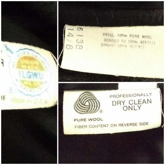 Vintage MacKINTOSH Jacket, 8, Charcoal Gray Wool,… - image 10