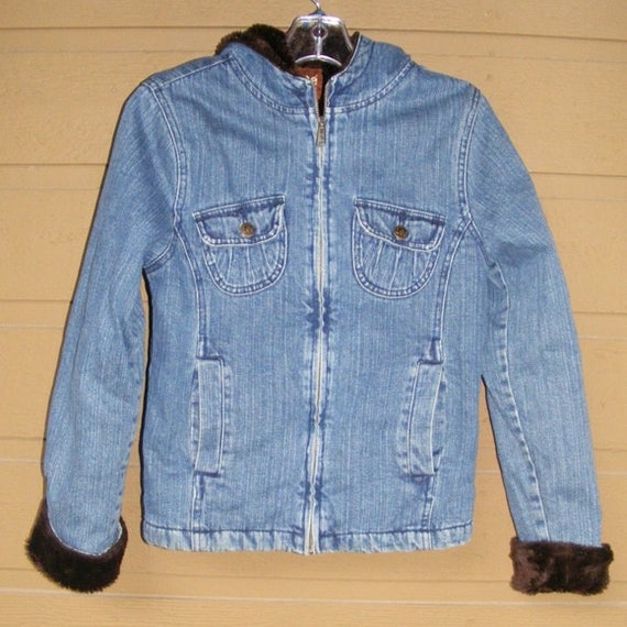 fuzzy denim jacket