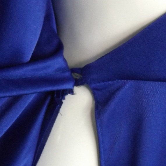 Rich Blue Wrap Dress, S/XS, Gathered Hip/Silver b… - image 9
