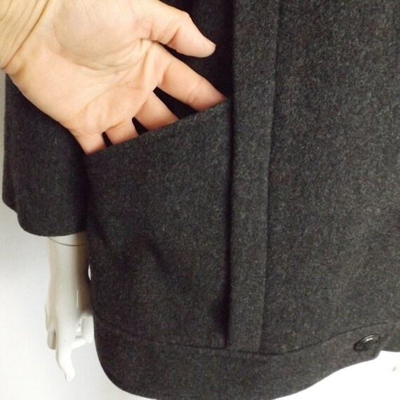Vintage MacKINTOSH Jacket, 8, Charcoal Gray Wool,… - image 6