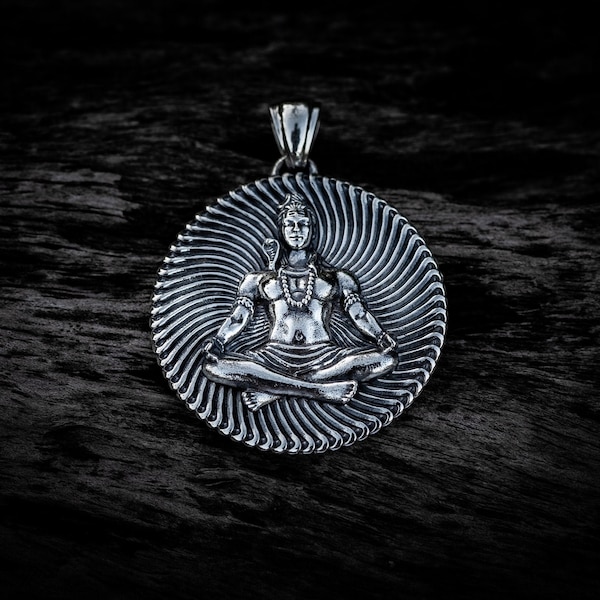 Lord Shiva Pendant | Silver Shiva Necklace  | Meditating Shiva Pendant  | Hindu Pendant  | Hindu Jewelry