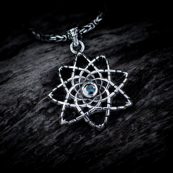 Sacred Geometry Mandala Pendant | Geometric Mandala Necklace 'Nucleus'  | Cyberpunk Pendant  | Futuristic Jewelry  | Cyberpunk Clothing