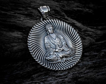 Medicine Buddha Pendant | Silver Buddha Necklace  | Buddha Men Necklace  | Buddha Jewelry  | Silver Buddha Pendant