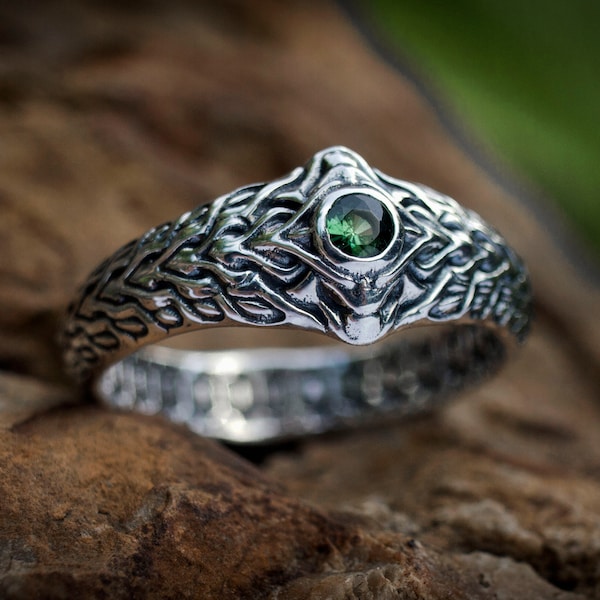 Art Nouveau Engagement Ring 'Vertebrae' | Art Deco Wedding Ring  | Silver Pattern Ring  | Art Deco Jewelry  | Fantasy Ring  | Geometric Ring