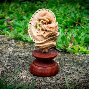 Dragon Figurine | Dragon Statue, Custom Figurine, Dragon Sculpture, Vegetable Ivory Carving, Dragon Decor, Dragon Gift, Collectible Figurine