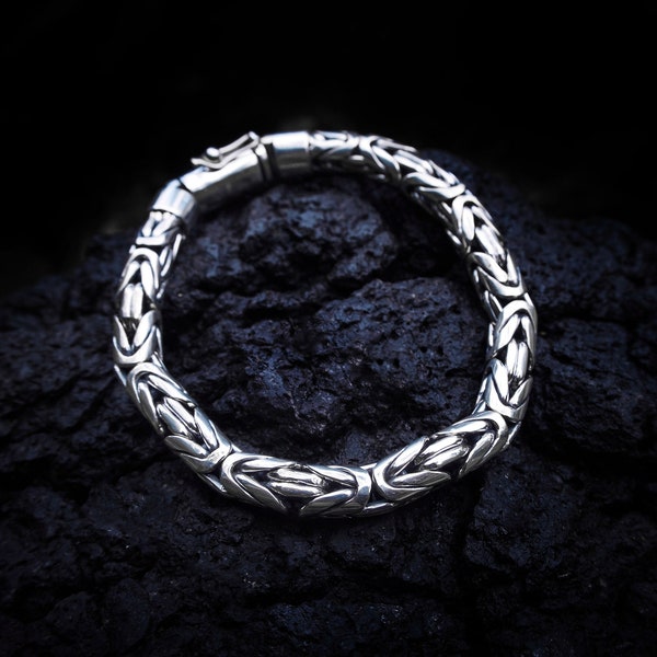 Solid Silver Bali Byzantine Bracelet | 8mm Byzantine Bracelet  | Solid Silver Bracelet  | Heavy Silver Bracelet