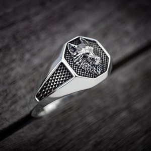 Mens rings shop wolf