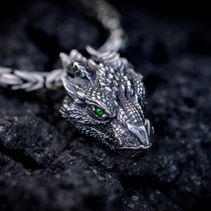 Silver Dragon Pendant | Dragon Necklace  | Silver Dragon Jewelry  | Dragon Gift  | Elven Jewelry | Dragon Lover