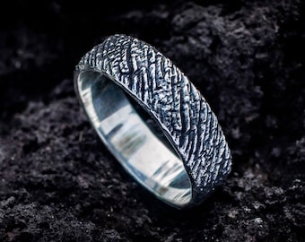 Tree Bark Ring | Wood Bark Band  | Tree bark wedding band  | Rustic Wedding Band  | Rustic Wedding Ring  | Textured ring