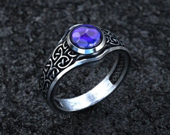 Celtic Knot Ring | Amethyst Engagement Ring  | Viking Wedding Ring  | Medieval Ring  | Norse Ring  | Celtic Jewelry | Amethyst Jewelry