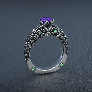 Victorian Engagement Ring | Silver Filigree Ring | Flower Engagement Ring | Art Deco Ring | Victorian Jewelry | Vintage Ring