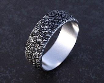 Organic wedding band | Tree Bark Ring  | Nature wedding ring  | Tree wedding ring  | Textured ring  | Silver wedding band