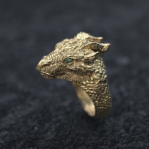 14K Gold Dragon Ring | Gold Dragon Jewelry  | Solid Gold Dragon  | Dragon Ring Gold