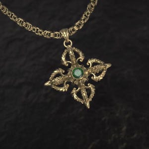 18K Gold Vajra Pendant | Buddhist Necklace | Gold Buddhist Jewelry | Buddhist Art | Golden Dorj