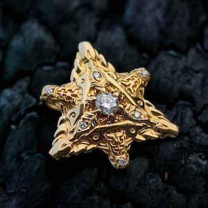 14K Gold Merkaba Pendant &#39;Stargate&#39; | Metatron  | Space Jewelry  | Metatron Pendant  | Sci Fi Jewelry  | Cyberpunk Clothing