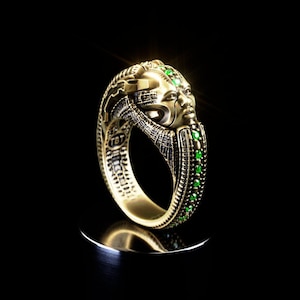 Sci-Fi Space Ring | Gold Alien Ring &#39;Symbiote&#39;  | Xenomorph  | Cyberpunk Jewelry  | Futuristic ring  | Modern Gold Ring