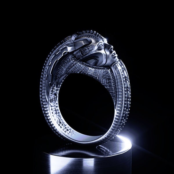 Alien Ring | Hr Giger Gothic Ring | Futuristic Clothing  | Alien Jewelry  | Space Jewelry  | Cyberpunk Clothing