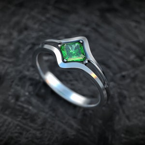 Granaat verlovingsring Januari Birthstone Ring Fijne ring Alternatieve verlovingsring Solitaire verlovingsring afbeelding 2