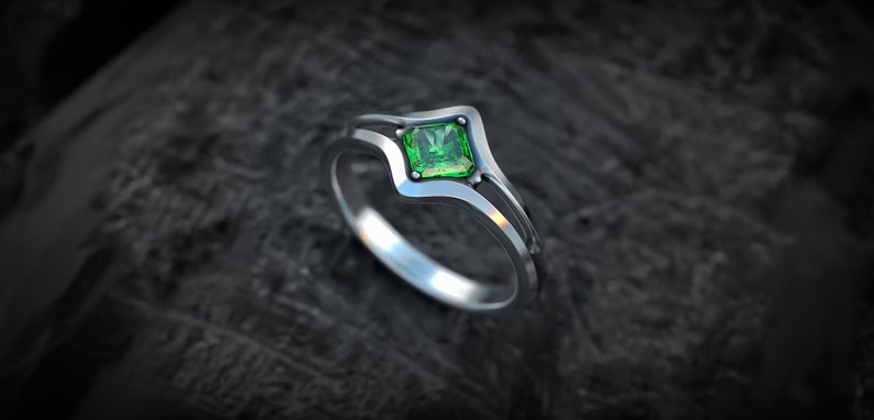 Granaat verlovingsring Januari Birthstone Ring Fijne ring Alternatieve verlovingsring Solitaire verlovingsring afbeelding 2