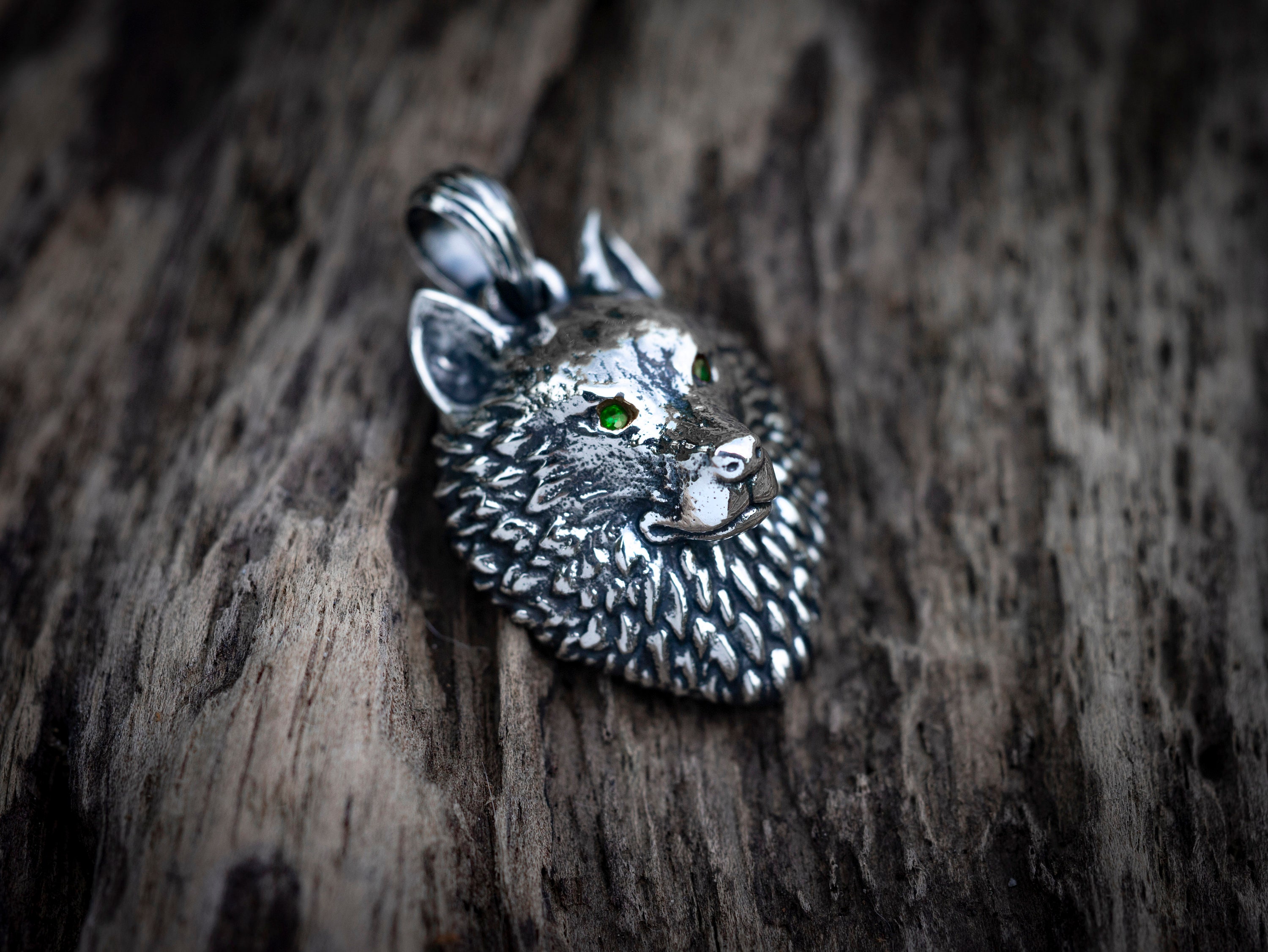 Wild Wolf Necklace | Wolf Head Pendant | Silver Wolf Men