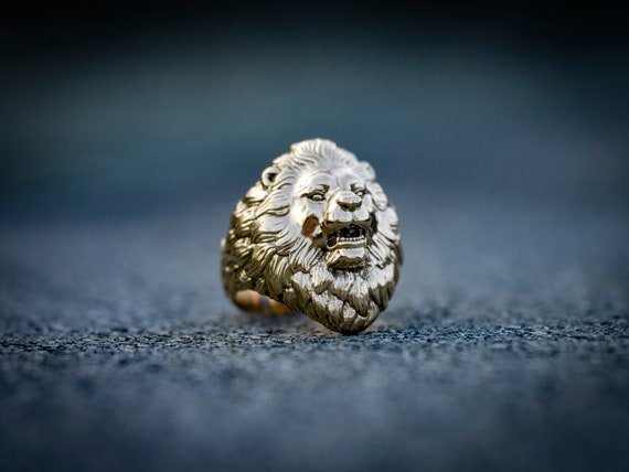 Lion Ring | 18k Gold Plated Men's Lion Ring | Marcozo