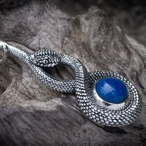 Silver Snake Pendant | Serpent Necklace  | Silver Snake Jewelry  | Animal Jewelry