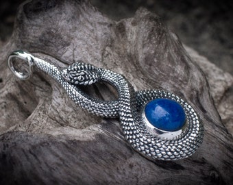 Silver Snake Pendant | Serpent Necklace  | Silver Snake Jewelry  | Animal Jewelry