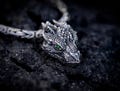 Sterling Silver Dragon Head Pendant Necklace, Fantasy Jewelry product logo