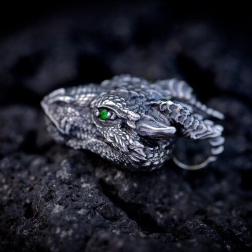 Silver Dragon Pendant, Dragon Head Necklace, Silver Dragon shops Jewelry, Silver Dragon Gift, Dragon Choker