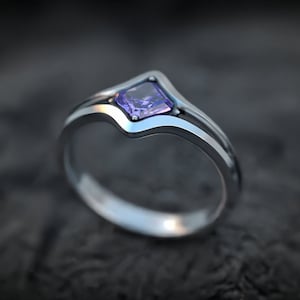 Granaat verlovingsring Januari Birthstone Ring Fijne ring Alternatieve verlovingsring Solitaire verlovingsring afbeelding 5