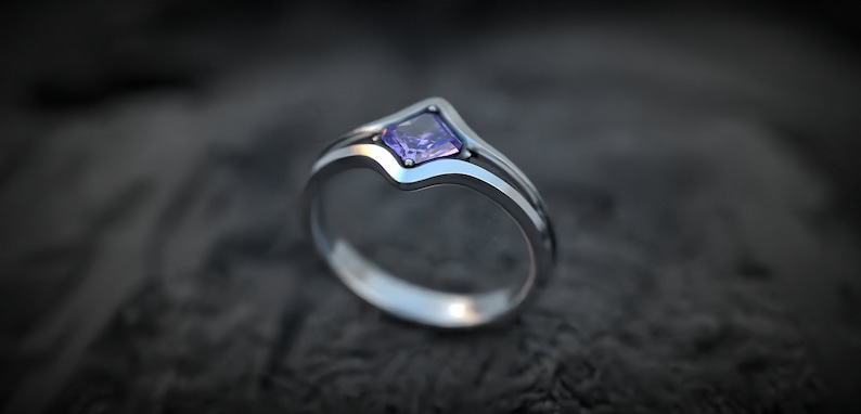 Granaat verlovingsring Januari Birthstone Ring Fijne ring Alternatieve verlovingsring Solitaire verlovingsring afbeelding 5