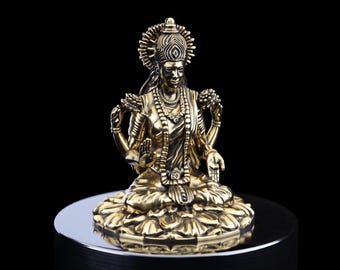 Elegant Solid Gold Lakshmi Statue, Hindu Goddess of Prosperity