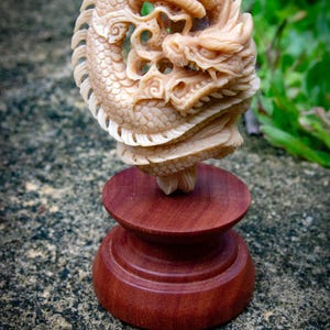 Dragon Figurine, Custom Figurine, Vegetable Ivory, Tagua Nut Carving image 7