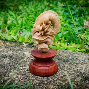 Dragon Figurine, Custom Figurine, Vegetable Ivory, Tagua Nut Carving image 5