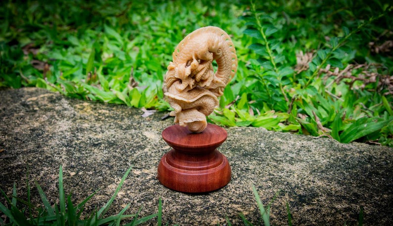 Dragon Figurine, Custom Figurine, Vegetable Ivory, Tagua Nut Carving image 5