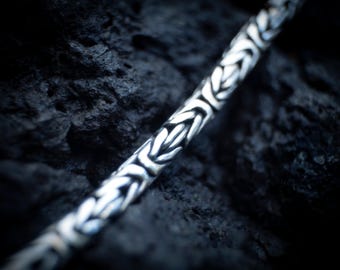 Massief sterling zilveren Bali Byzantijnse ketting van 2,5 mm