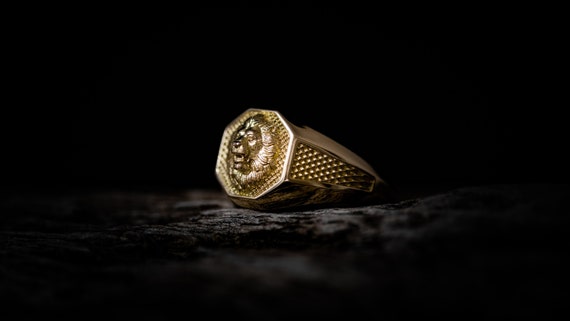 Gold Lion Head Ring, Gold Lion Ring, Men Ring, Lion Men Ring, Gold Animal  Ring, Handmade Jewelry, Gift for Him,brass Ring - Etsy