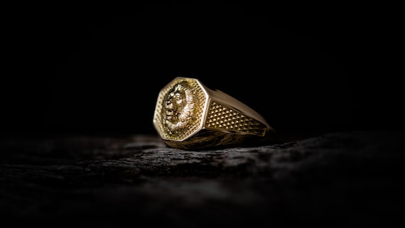 MENDEL Mens Gold Plated Stainless Steel CZ Lion Head of Judah Ring Men Size  7-15 | eBay