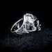 Men's Silver Skull Ring | Cyborg Biomech Design | Unique Statement ...