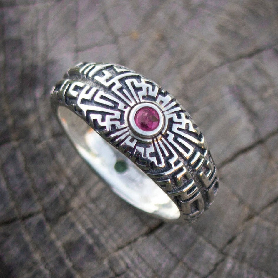 1920〜1940s NAVAJO Swastika Ring silver Small Fred Harvey Era Silver Whirling Log Ring Size 6.75